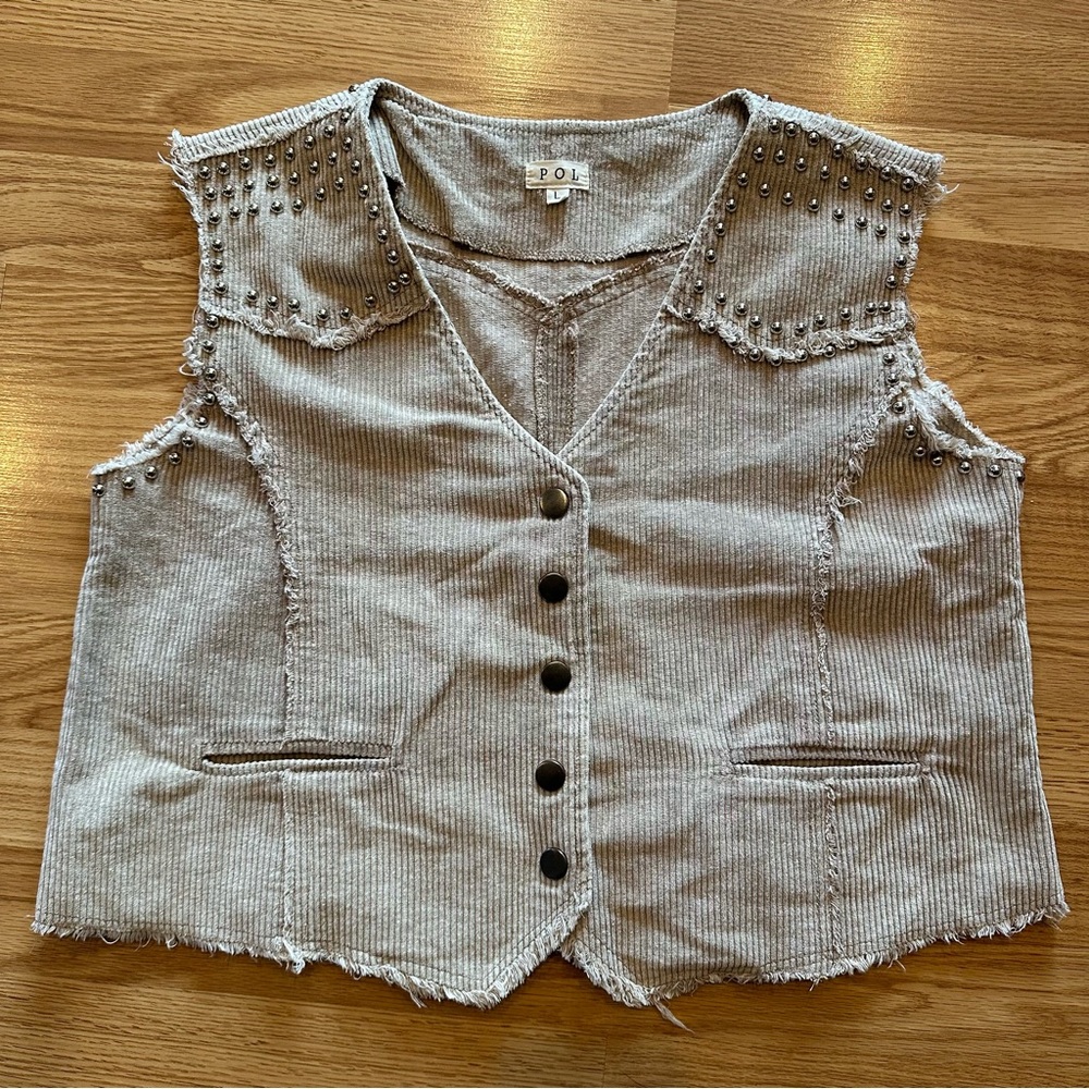 POL corduroy studded vest